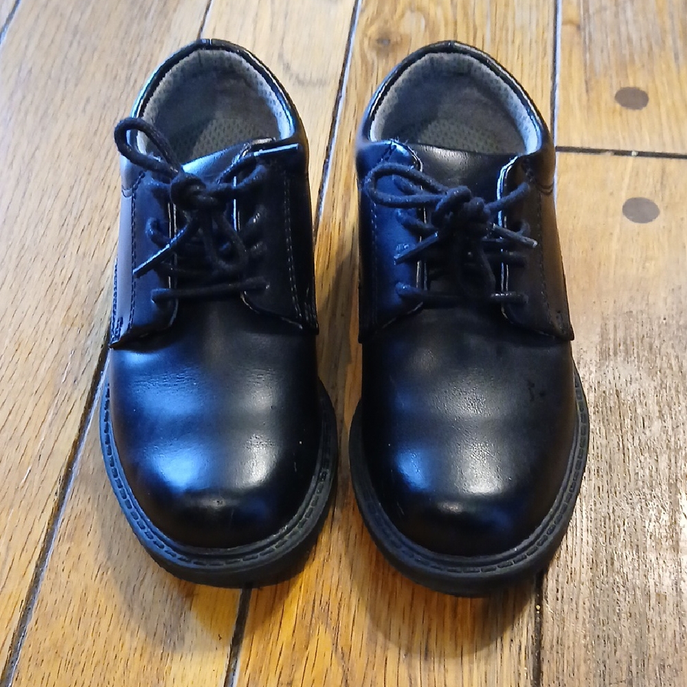 School Issue Classic Black Kids Dress Shoes